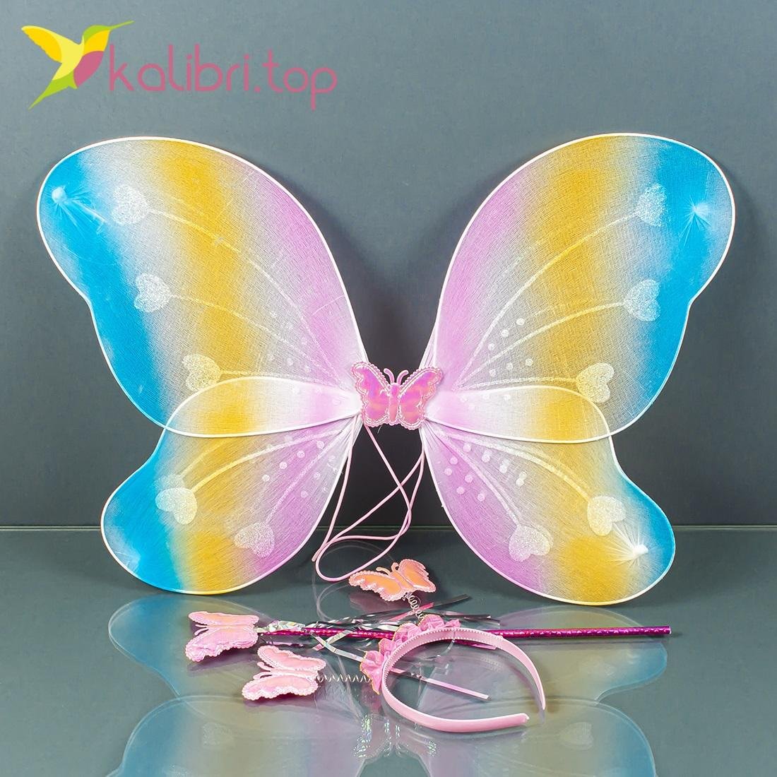 Карнавальные крылья бабочки радужный, оптом фото 1