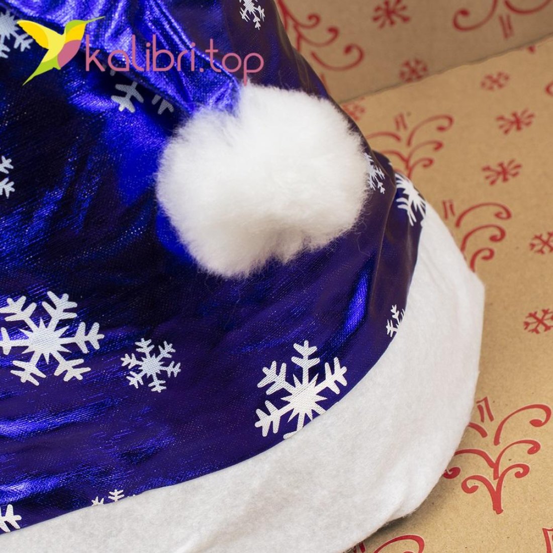 Шапки Деда Мороза синяя HQ-1648 оптом фото 8777