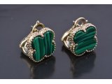 Сережки у стилі Van Cleef з малахітом