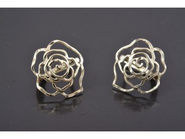 Сережки &quot;Трояндочки&quot; без каміння - Купити