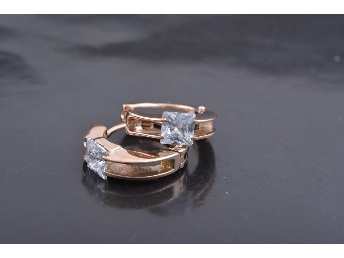 Сережки з квадратним цирконієм