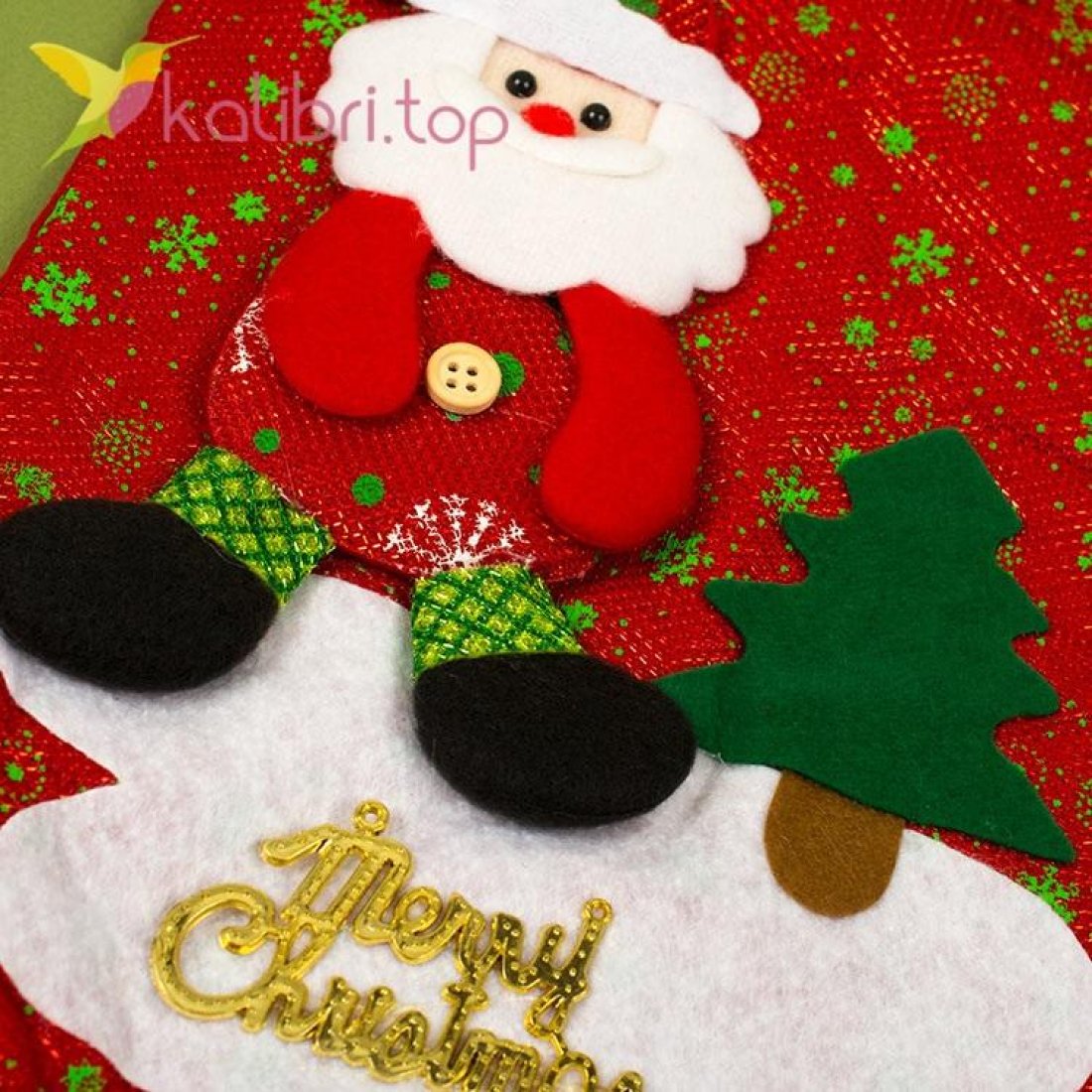 Сапожок для подарков большой с Дедом Морозом 8, оптом фото 2