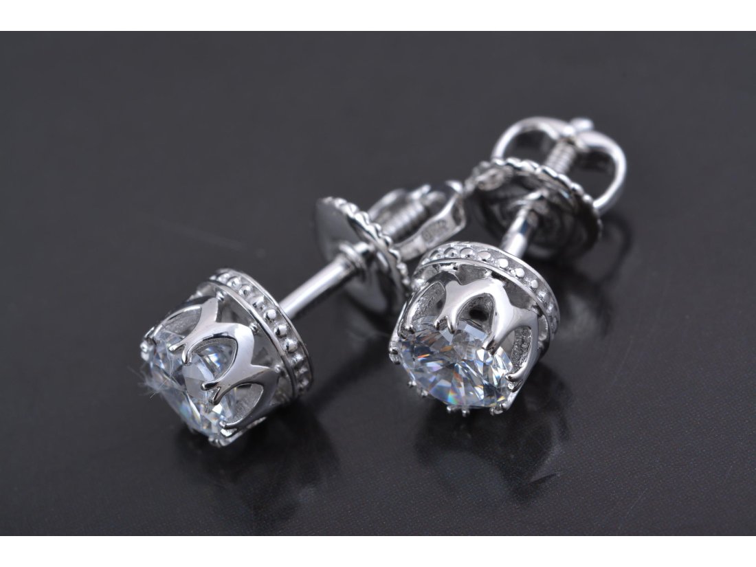 Сережки-пусети "Корона" - Купити