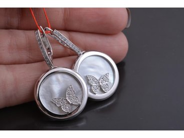 Сережки "Метелики" з перламутром - Купити