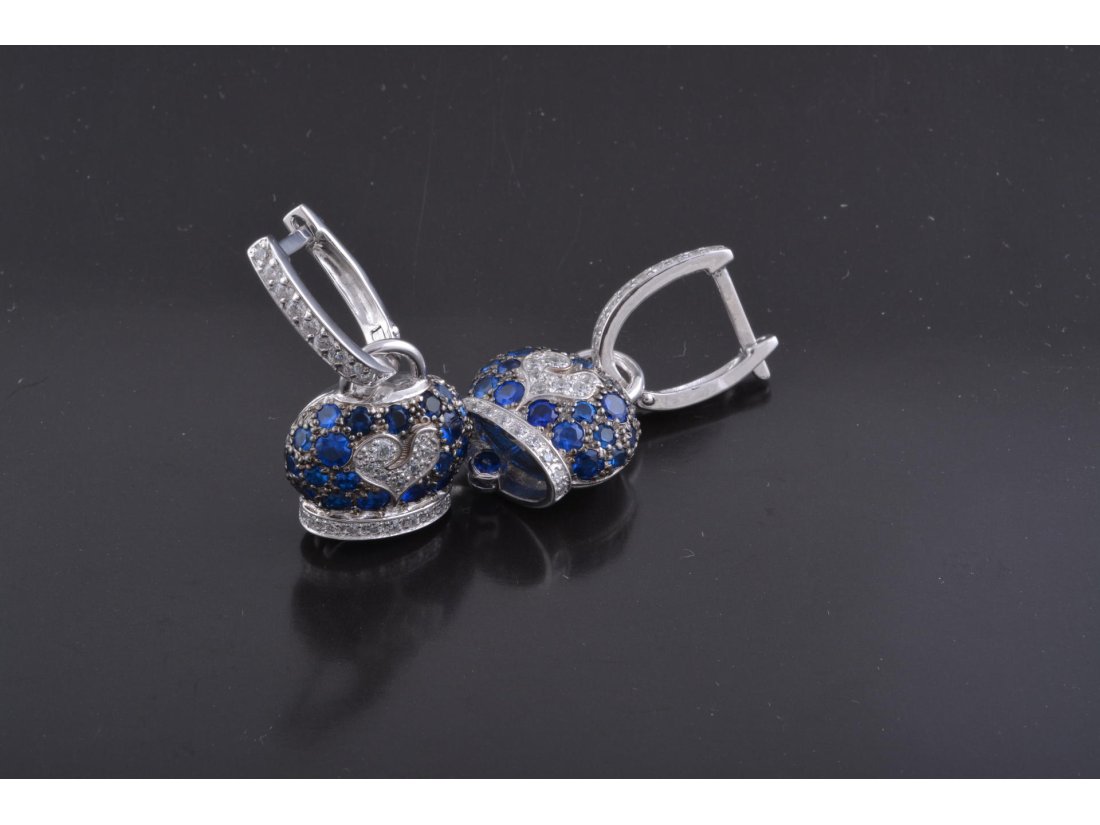 Сережки з півнем у стилі Chantecler, срібло