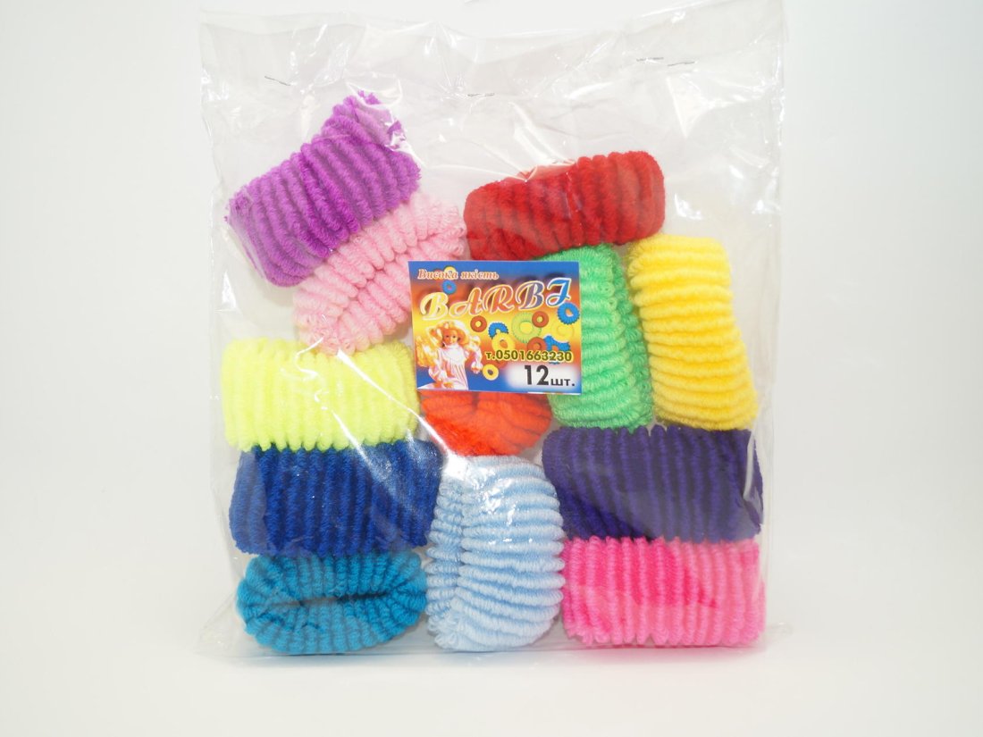 Резинки для волосся. 12-ка широка кольорова. - Купити