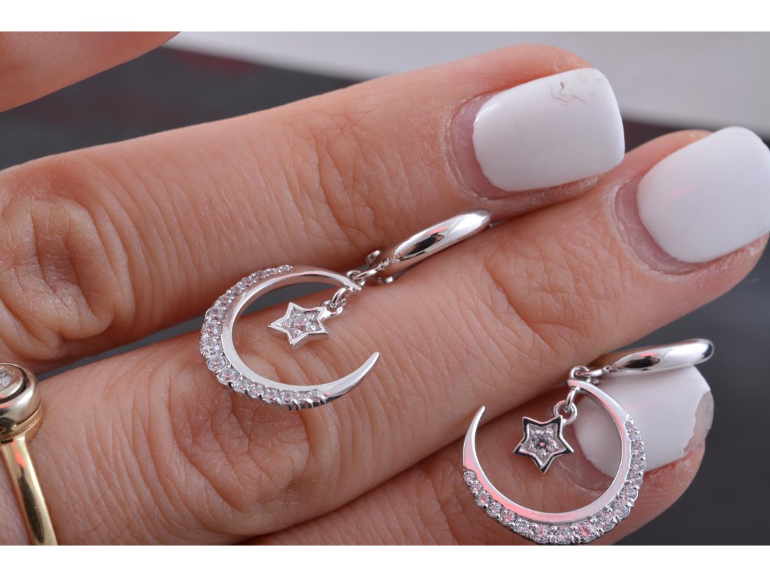 Сережки "Півмісяць із зіркою" - Купити