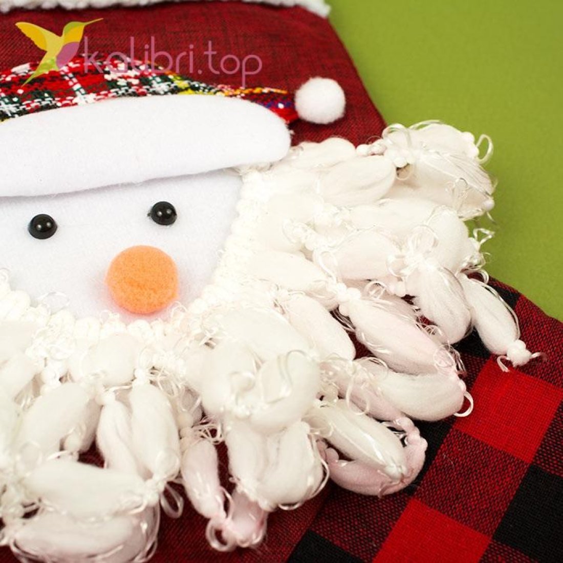 Носок для подарунків великий зі Сніговиком мікс, оптом фото 2