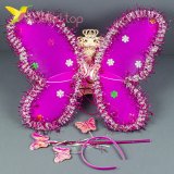 Набор карнавальный крылья бабочки малиновый оптом фото 01