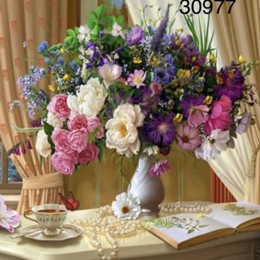 Цветы в вазе 40х50 - Фото Цветы в вазе 40х50 оптом, фото 1589