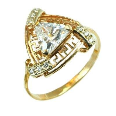 Жіноча каблучка у стилі Versace з трикутним каменем - Фото2 Жіноча каблучка у стилі Versace з трикутним каменем - Багира