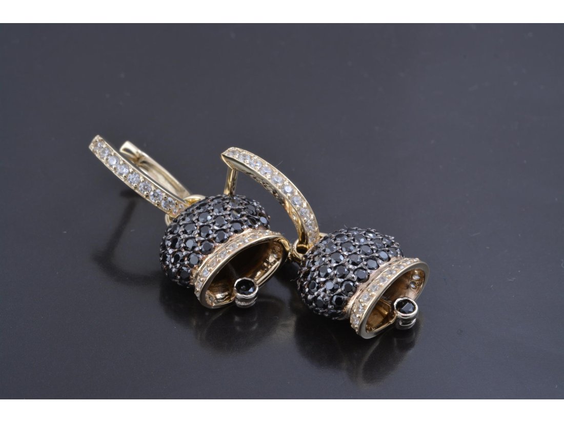 Сережки дзвіночки у стилі Chantecler, жовте золото