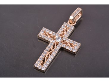 Підвіс "Хрест з камінням "Завитушки" - Купити