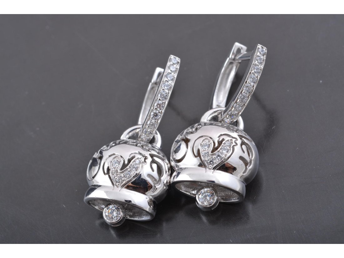 Сережки у стилі Chantecler, червоне та біле золото