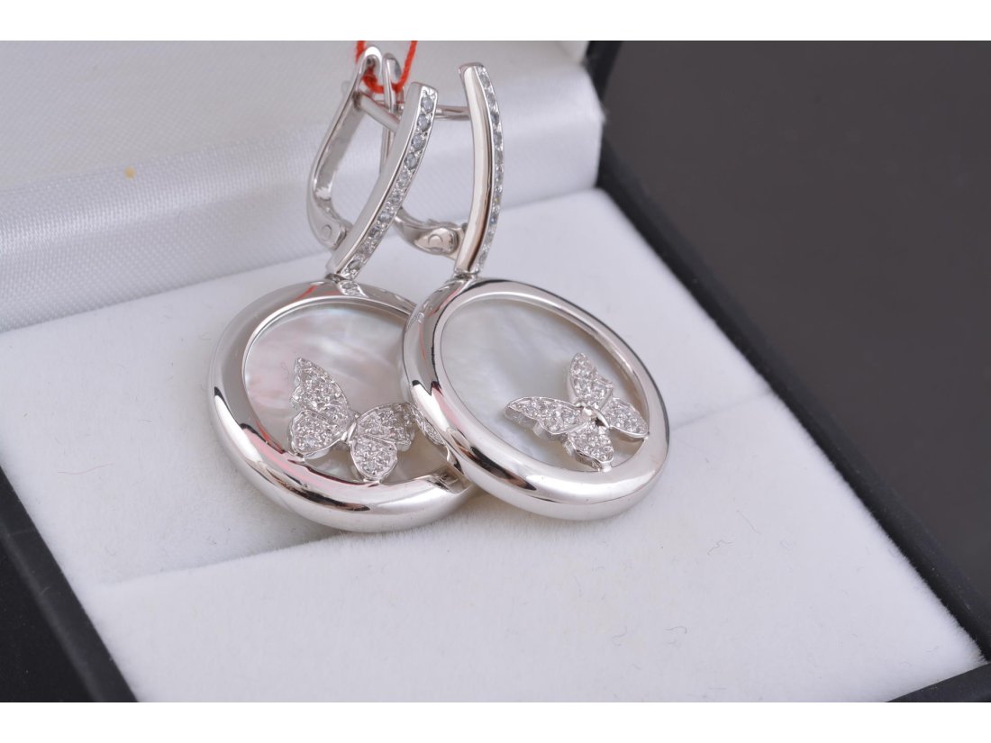 Сережки "Метелики" з перламутром - Багира