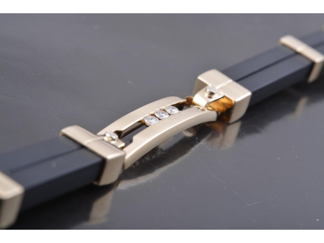 Браслет з каучуком та діамантами