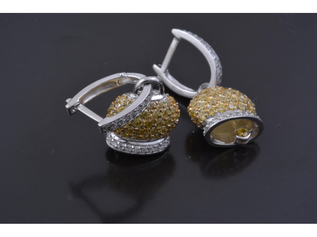 Сережки дзвіночки у стилі Chantecler, жовте золото - Багира