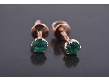 Сережки пусети зі смарагдом - Купити