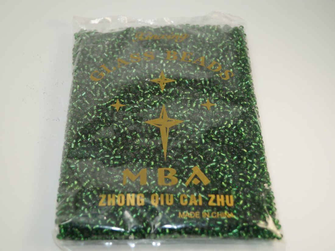 Бісер великий,Китайський. 450г. Зелений - Кристалік