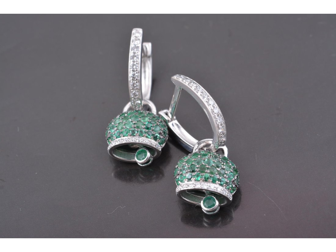 Сережки у стилі Chantecler, біле золото