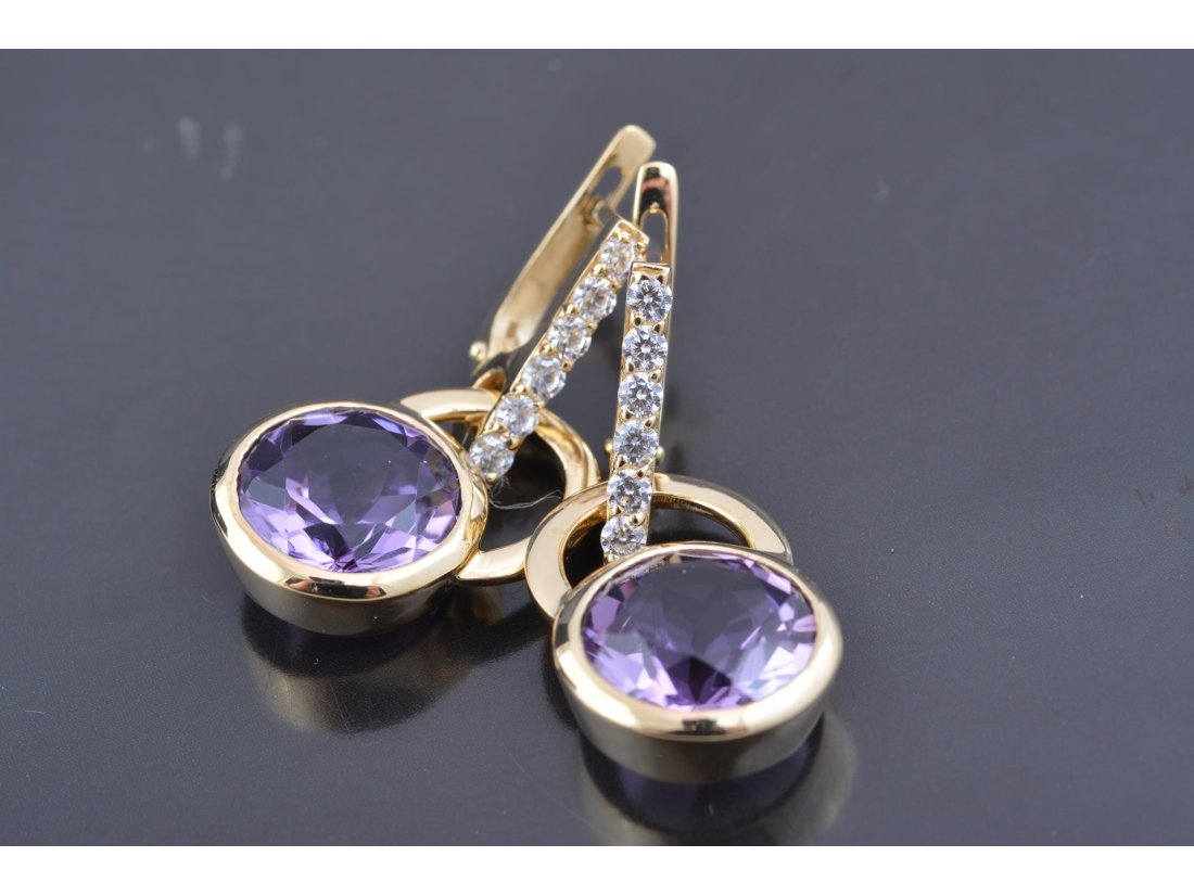 Сережки з аметистом