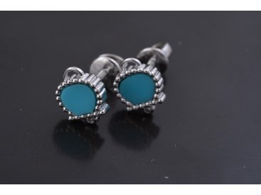 Сережки-пусети в стилі Chantecler, біле золото - Купити