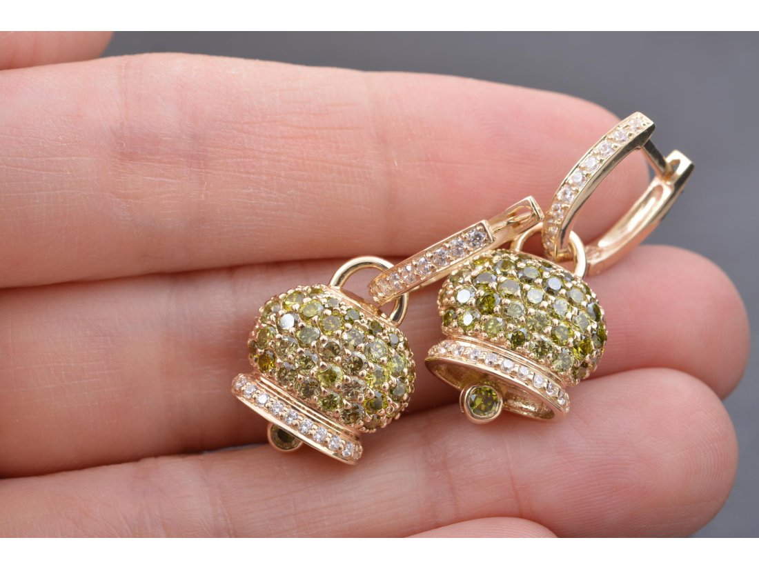 Сережки дзвіночки у стилі Chantecler, жовте золото