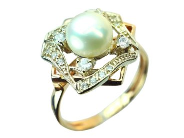 Жіноча каблучка з перлами - Фото Жіноча каблучка з перлами - Купити