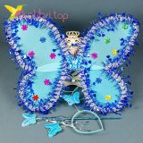 Набор карнавальный крылья бабочки голубой оптом фото 01