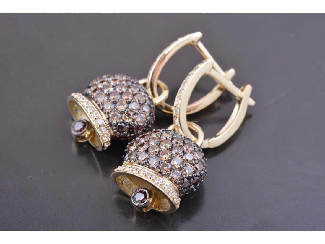 Сережки дзвіночки у стилі Chantecler, жовте золото