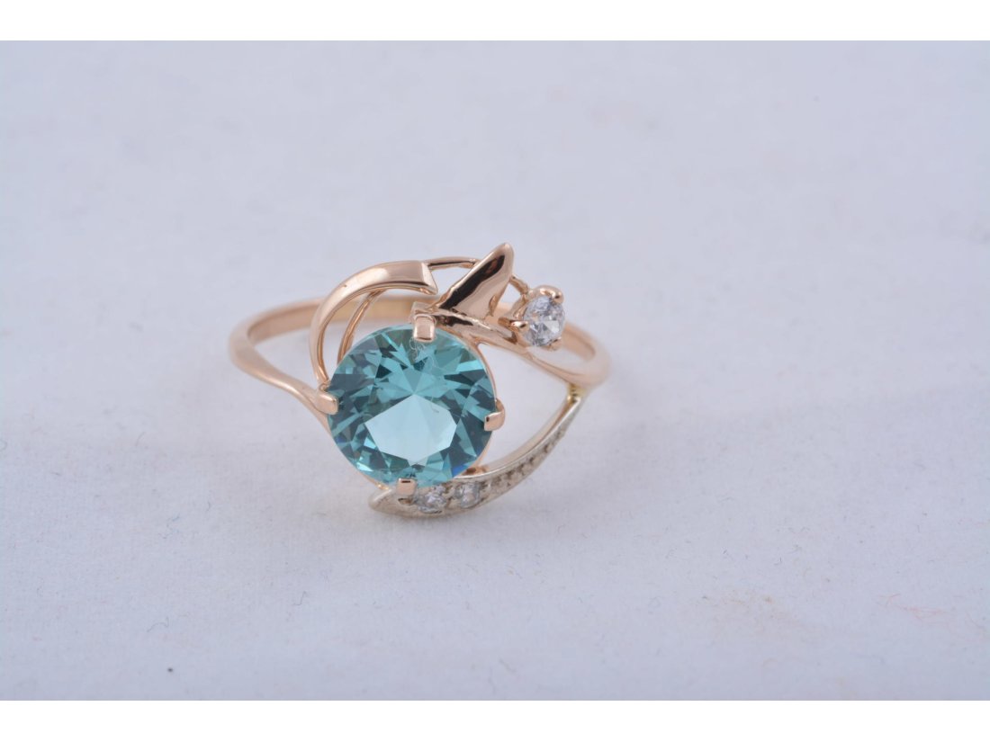 Каблучка (камінь зелений кварц) - Багира