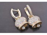 Сережки дзвіночки у стилі Chantecler, жовте золото