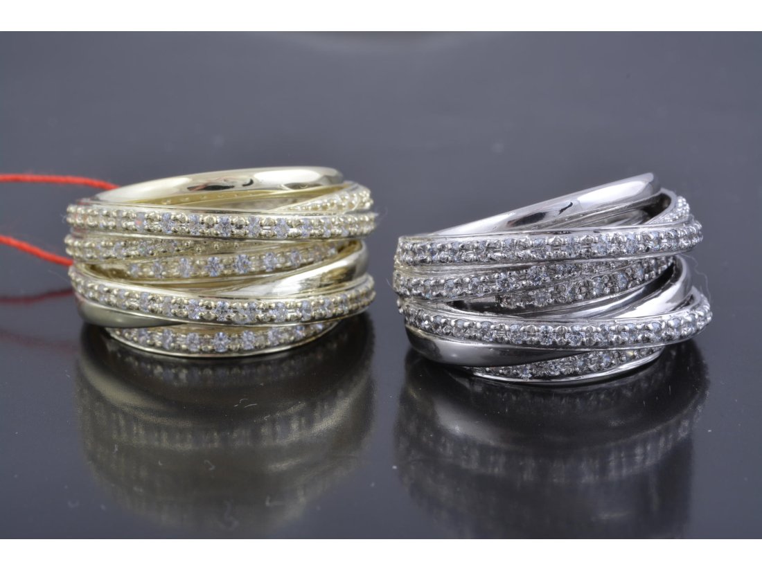 Каблучка жіноча з білого та лимонного золота - Багира