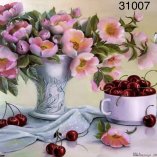 Цветы с вишенками 40х50 оптом, фото 2147