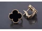 Сережки з чорним оніксом у стилі Van Cleef - Багира