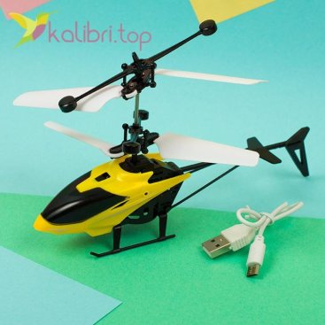 Літаюча іграшка вертоліт жовтий оптом фото 14