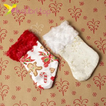 Рождественский декоративный носок маленький оптом фото 1145