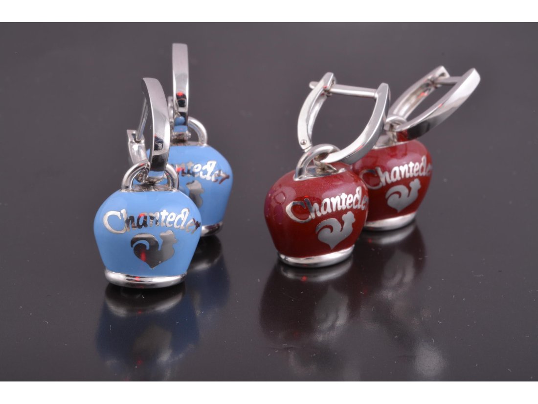 Сережки з емаллю в стилі Chantecler, срібло