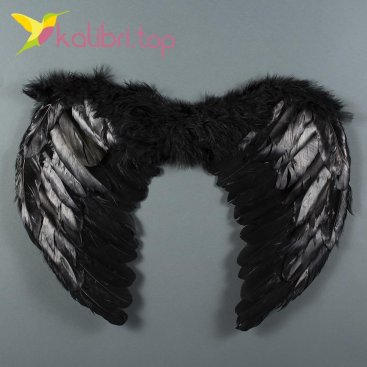 Крила ангела з пухом чорні оптом фото 888