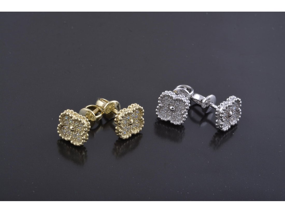 Сережки чотирилиста квітка у стилі Van Cleef