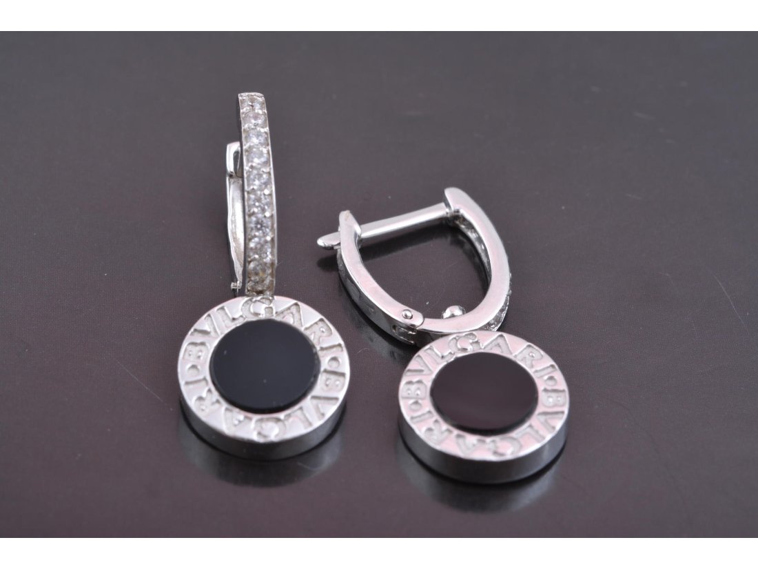 Сережки з оніксом та перламутром - Багира