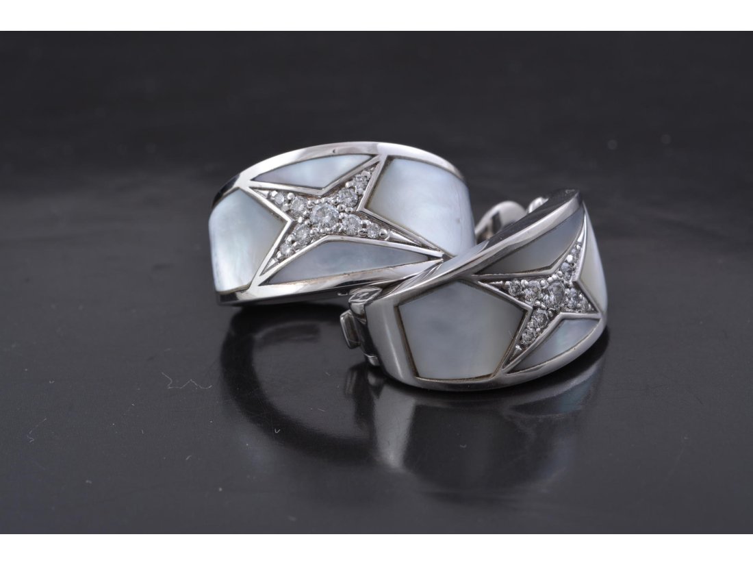 Сережки з діамантами та перламутром - Багира