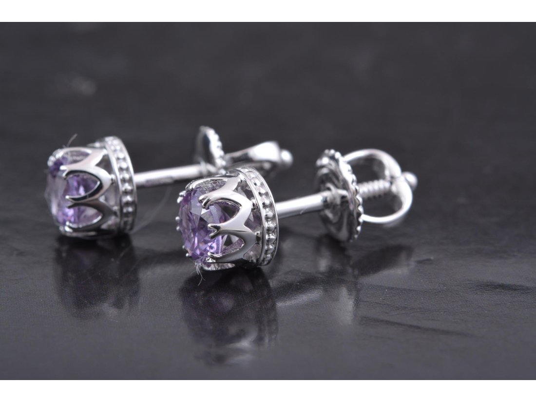 Сережки-пусети "Корона" - Багира