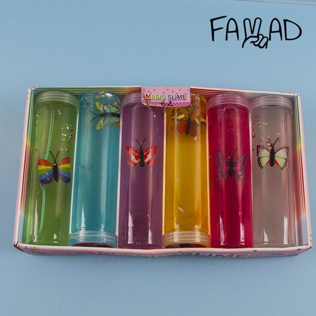 слайм в колбе с бабочкой оптом, фото 6222