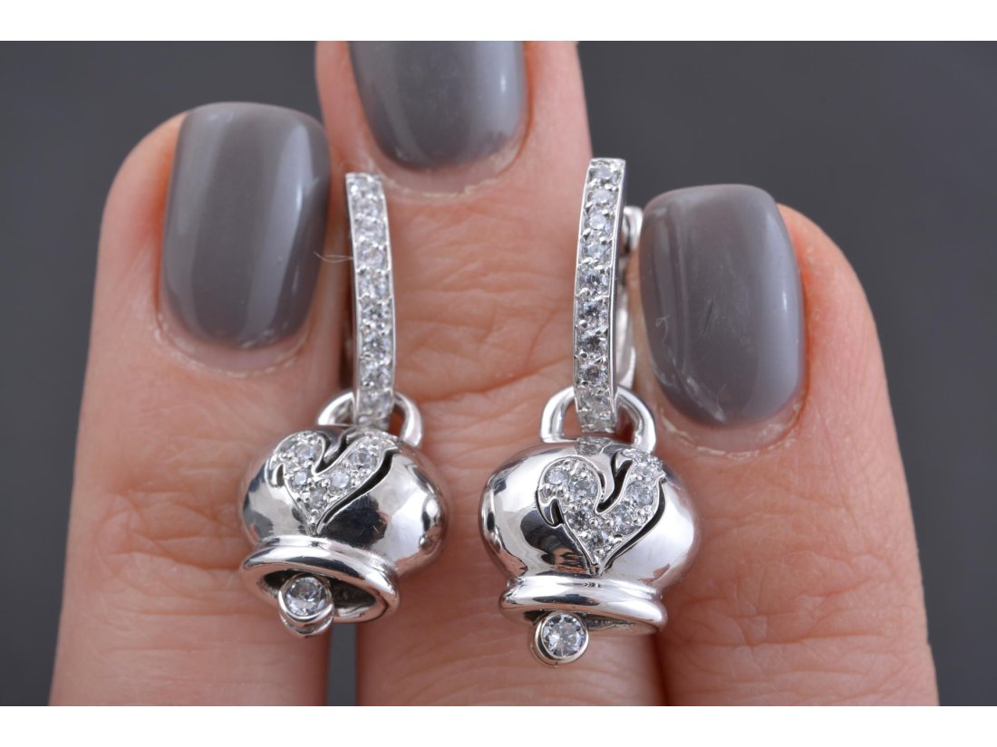 Сережки зі срібла у стилі Chantecler