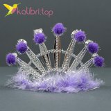 Карнавальная корона пушок фиолетовый оптом фото 1544