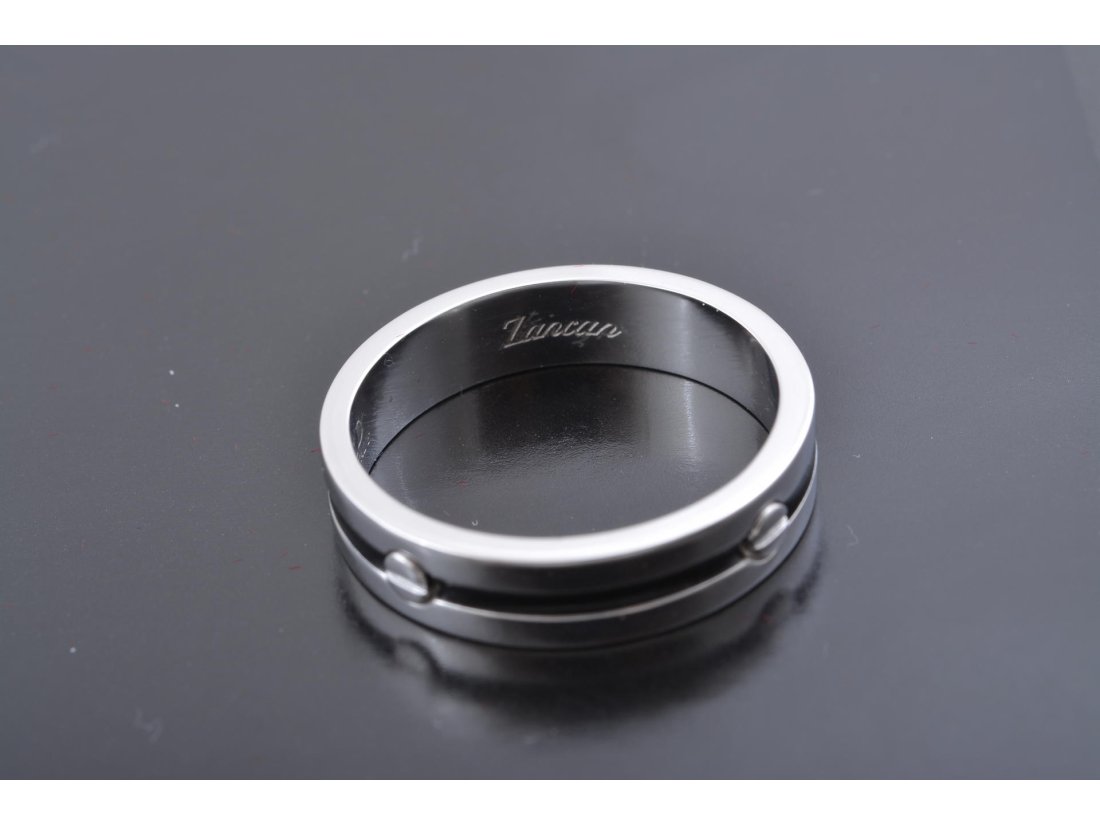 Каблучка з білого золота з чорною емаллю - Багира