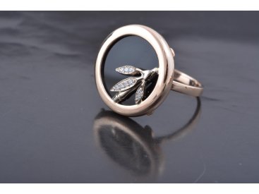 Каблучка &quot;Бамбук&quot; з чорним оніксом - Купити