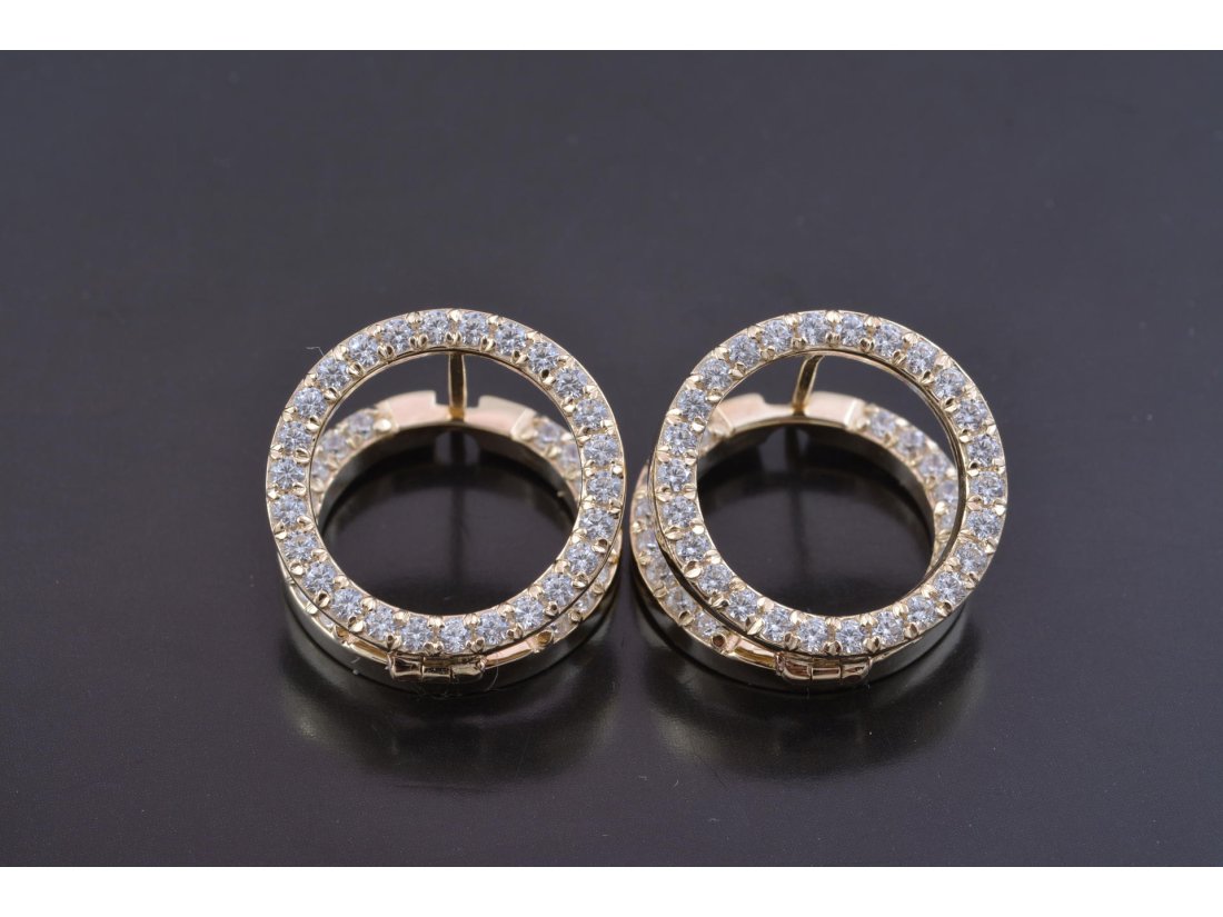 Сережки кружечки з камінням