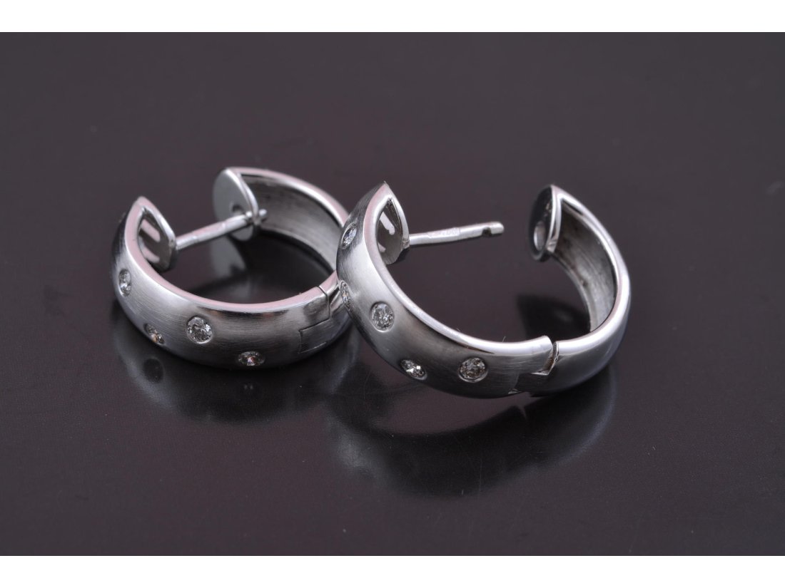 Сережки з діамантами (матове покриття) - Купити